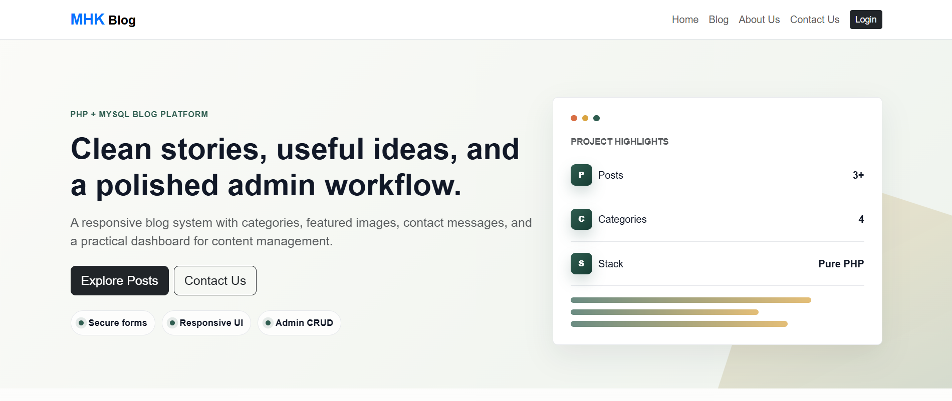 Personal Blog System Website